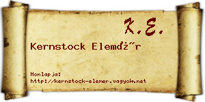 Kernstock Elemér névjegykártya